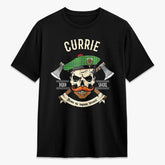 Currie Tartan Crest 2D T-shirt - Alba Skull Style