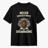 Drummond Clan Tartan Crest 2D T-shirt - Never Underestimate Style
