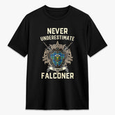 Falconer Tartan Crest 2D T-shirt - Never Underestimate Style