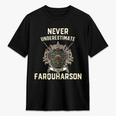 Farquharson Weathered Tartan Crest 2D T-shirt - Never Underestimate Style