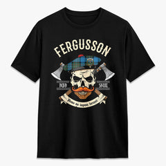 Fergusson Ancient Tartan Crest 2D T-shirt - Alba Skull Style