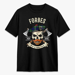 Forbes Modern Tartan Crest 2D T-shirt - Alba Skull Style