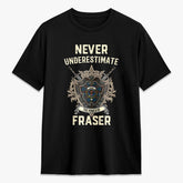 Fraser (of Lovat) Hunting Ancient Tartan Crest 2D T-shirt - Never Underestimate Style