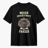 Fraser (of Lovat) Hunting Modern Tartan Crest 2D T-shirt - Never Underestimate Style