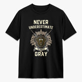 Gray Tartan Crest 2D T-shirt - Never Underestimate Style