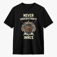Innes Ancient Tartan Crest 2D T-shirt - Never Underestimate Style