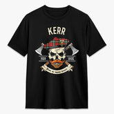 Kerr Ancient Tartan Crest 2D T-shirt - Alba Skull Style