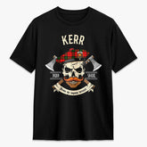 Kerr Modern Tartan Crest 2D T-shirt - Alba Skull Style