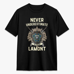 Lamont Ancient Tartan Crest 2D T-shirt - Never Underestimate Style