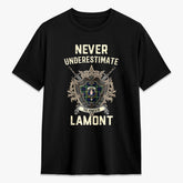 Lamont Modern Tartan Crest 2D T-shirt - Never Underestimate Style