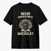 MacAulay Hunting Ancient Tartan Crest 2D T-shirt - Never Underestimate Style