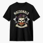 MacDonald Modern Tartan Crest 2D T-shirt - Alba Skull Style