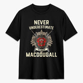 MacDougall Modern Tartan Crest 2D T-shirt - Never Underestimate Style
