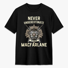 MacFarlane Black - White Tartan Crest 2D T-shirt - Never Underestimate Style