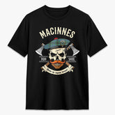 MacInnes Ancient Tartan Crest 2D T-shirt - Alba Skull Style