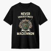 MacKinnon Hunting Ancient Tartan Crest 2D T-shirt - Never Underestimate Style