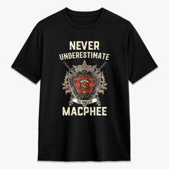 MacPhee Modern Tartan Crest 2D T-shirt - Never Underestimate Style