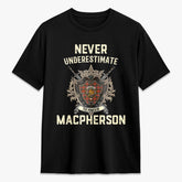 MacPherson Weathered Tartan Crest 2D T-shirt - Never Underestimate Style