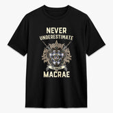 MacRae Dress Modern Tartan Crest 2D T-shirt - Never Underestimate Style