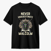 Malcolm (or MacCallum) Tartan Crest 2D T-shirt - Never Underestimate Style