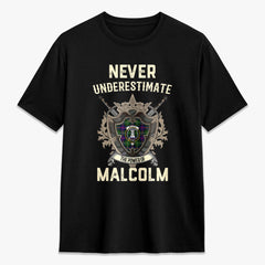 Malcolm (or MacCallum) Tartan Crest 2D T-shirt - Never Underestimate Style