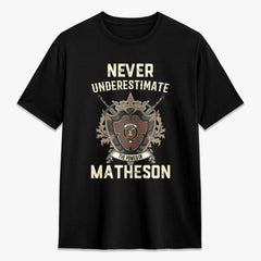 Matheson Ancient Tartan Crest 2D T-shirt - Never Underestimate Style