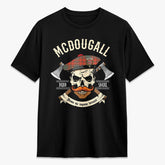 McDougall Ancient Tartan Crest 2D T-shirt - Alba Skull Style