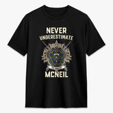 McNeil of Barra Modern Tartan Crest 2D T-shirt - Never Underestimate Style