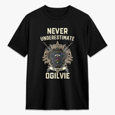 Ogilvie Hunting Modern Tartan Crest 2D T-shirt - Never Underestimate Style