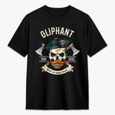Oliphant Modern Tartan Crest 2D T-shirt - Alba Skull Style