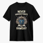 Ramsay Blue Ancient Tartan Crest 2D T-shirt - Never Underestimate Style