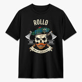 Rollo Ancient Tartan Crest 2D T-shirt - Alba Skull Style