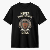 Ross Ancient Tartan Crest 2D T-shirt - Never Underestimate Style