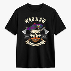 Wardlaw Modern Tartan Crest 2D T-shirt - Alba Skull Style