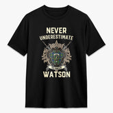 Watson Ancient Tartan Crest 2D T-shirt - Never Underestimate Style