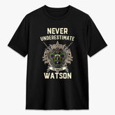 Watson Modern Tartan Crest 2D T-shirt - Never Underestimate Style