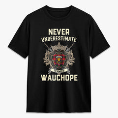 Wauchope (or Waugh) Tartan Crest 2D T-shirt - Never Underestimate Style