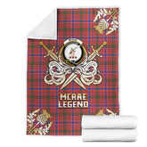 McRae Ancient Tartan Gold Courage Symbol Blanket