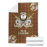Reid Ancient Tartan Gold Courage Symbol Blanket