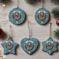 Agnew Ancient Tartan Crest Christmas Ceramic Ornament