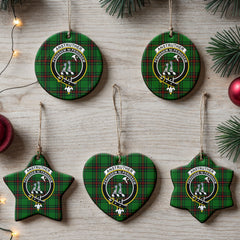 Anstruther Tartan Crest Christmas Ceramic Ornament