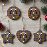 Balfour Modern Tartan Crest Christmas Ceramic Ornament