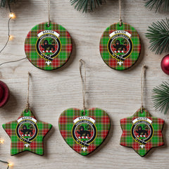 Baxter Modern Tartan Crest Christmas Ceramic Ornament