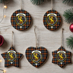 Broun Ancient Tartan Crest Christmas Ceramic Ornament