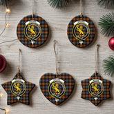 Brown Ancient Tartan Crest Christmas Ceramic Ornament