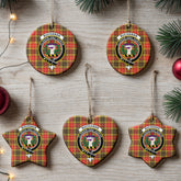 Buchanan Old Set Weathered Tartan Crest Christmas Ceramic Ornament