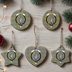 Burns Check Tartan Crest Christmas Ceramic Ornament
