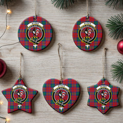 Byres Tartan Crest Christmas Ceramic Ornament