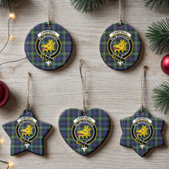 Campbell Argyll Modern Tartan Crest Christmas Ceramic Ornament