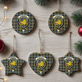 Campbell Argyll Weathered Tartan Crest Christmas Ceramic Ornament